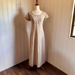 Vintage 90s/Y2K Cottage Green Maxi Dress 5/6